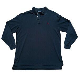 Polo Ralph Lauren Golf Pullover Men's Large Black Pima Cotton Long Sleeve